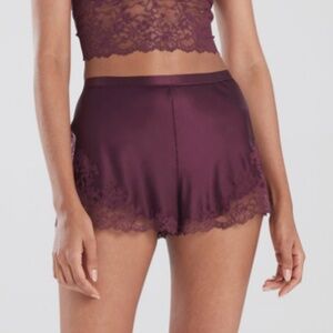 NWT Josie Natori Silk Sleek Lace Shorts